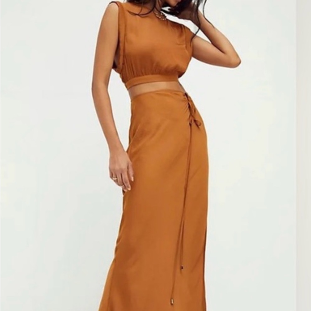 Free People Tan Skirt Set